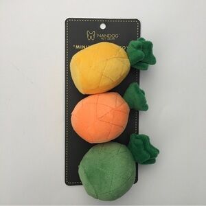 NEW Dog Toys Small Plush 3pk Squeaker & Crinkle Pineapples | NANDOG